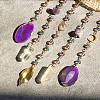 Tree Natural Amethyst Chips Hanging Suncatchers HJEW-F023-05-4