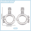 2Pcs 925 Sterling Silver Micro Pave Clear Cubic Zirconia Twister Clasps STER-DR0001-09-2