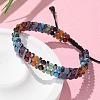 Natural & Synthetic Gemstone and Synthetic Hematite Adjustable Braided Bead Bracelets BJEW-H626-01-04-3