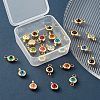 24Pcs 12 Colors 304 Stainless Steel Rhinestone Charms & Links connectors STAS-LS0001-28G-5