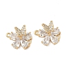 Brass Pave Cubic Zirconia Connector Charms KK-A286-04G-1
