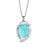 Synthetic Turquoise Pendant Necklaces PW-WG067A5-01-1