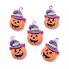 Halloween Opaque Resin Pendants RESI-G028-08P-1