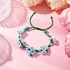 Flower Natural Hemimorphite Braided Bracelets for Women BJEW-TA00625-02-1