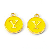 Golden Plated Alloy Enamel Charms X-ENAM-S118-09Y-2