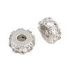 Brass Pave Clear Cubic Zirconia Beads CU-CBA6A75-19A-P-2