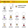 BENECREAT 20Pcs 10 Styles Flower & Bee & Butterfly & Beetle Alloy Enamel Dangle Wine Glass Charms AJEW-BC0003-17-3