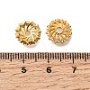 Brass Micro Pave Clear Cubic Zirconia Bead Caps KK-G600-05G-3