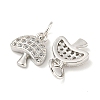 Rack Plating Brass Micro Pave Clear Cubic Zirconia Pendants KK-B093-25P-2