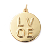 Valentine Theme Brass Pendants ZIRC-G160-32G-1