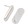 316 Stainless Steel Oval Stud Earring Findings STAS-D389-02P-2