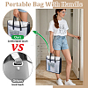 Translucent PP Book Storage Tote Bags with Polyester Handles ABAG-WH0039-68A-5