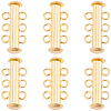6Pcs Brass Slide Lock Clasps KK-BBC0027-58B-1