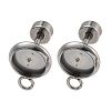 201 Stainless Steel Stud Earrings Findings STAS-K279-01A-P-2