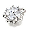 Brass Micro Pave Cubic Zirconia Pendants KK-D385-01P-01-2