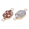 Natural Crazy Agate Connector Charms G-N326-104-3