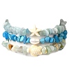 3Pcs Gemstone Beaded Stretch Bracelets set BJEW-JB11175-1