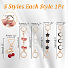 5Pcs 5 Styles Alloy Link Bag Extension Chains PURS-AR0001-04-2
