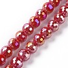 Electroplate Glass Beads Strands GLAA-E036-14B-1