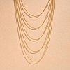 304 Stainless Steel Round Snake Chain Multi Layered Necklaces for Women NJEW-U025-01G-01-1