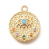 Brass Micro Pave Cubic Zirconia Pendants KK-U048-28G-1