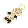 Rack Plating Brass Micro Pave Cubic Zirconia Pendants KK-H509-39G-02-2