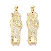 Religion Brass Micro Pave Clear Cubic Zirconia Pendants KK-N287-46D-G-1