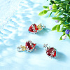 4Pcs 2 Styles Brass Glass Pendants KK-TA0008-18A-4