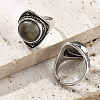 Natural Labradorite Adjustable Rings G-P560-03AS-05-2