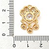 Brass Micro Pave Clear Cubic Zirconia Pendants ZIRC-U003-01G-08-3