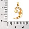 Moon Theme Rack Plating Brass Micro Pave Cubic Zirconia Pendants KK-Z071-52G-08-3