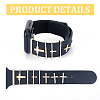 Unicraftale 5Pcs 5 Style Cross Shape Zinc Alloy with Rhinestone Watch Band Studs and Watch Band Charms FIND-UN0003-40-5