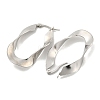 Tarnish Resistant 202 Stainless Steel Irregular Oval Hoop Earring EJEW-H003-10P-2