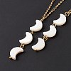 Natural Shell Crescent Moon Pendant Necklace with 304 Stainless Steel Chains for Women NJEW-C016-04G-2