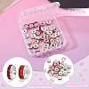 40Pcs 8 Styles Alloy Glass & Iron Rhinestone Spacer Beads FIND-TA0008-70A-5