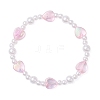 2pCS ABS Plastic Imitation Pearl & Acrylic Beads Stretch Bracelets for Girl BJEW-JB12947-3