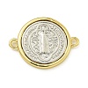 Rack Plating Brass Saint Benedict Medal Connector Charms KK-Z067-08G-02-1