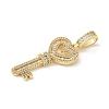 Brass Micro Pave Clear Cubic Zirconia Pendants KK-B141-04G-03-2