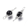 Natural Obsidian Links Connectors G-K305-A06-P-2