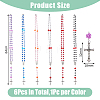 6Pcs 6 Color Imitation Pearl Acrylic & Resin Rose Rosary Bead Necklaces Set NJEW-AB00031-2