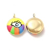 Brass Enamel Charms KK-P222-06G-01-1