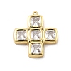 Brass Micro Pave Clear Cubic Zirconia Pendants KK-L228-44B-G-1