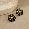304 Stainless Steel Flower Stud Earrings EJEW-A147-03G-1
