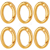 SUNNYCLUE 6Pcs Rack Plating Brass Spring Gate Rings KK-SC0004-76-1