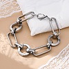 Tarnish Resistant 304 Stainless Steel Oval Link Chain Bracelets BJEW-I293-03P-1