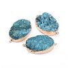 Electroplated Natural & Dyed Druzy Quartz Links connectors G-E499-08C-G-2