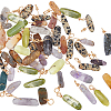 50Pcs 5 Styles Natural Mixed Gemstone Pendants G-HY0001-47-1
