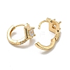 Brass with Clear Cubic Zirconia Hoop Earrings EJEW-B035-28KCG-2