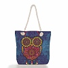 Rectangle Printed Canvas Embroidery Shoulder Bags PW-WGAC9B9-04-1