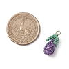 Glass Seed Beaded 3D Eggplant Pendants PALLOY-MZ00942-03-2